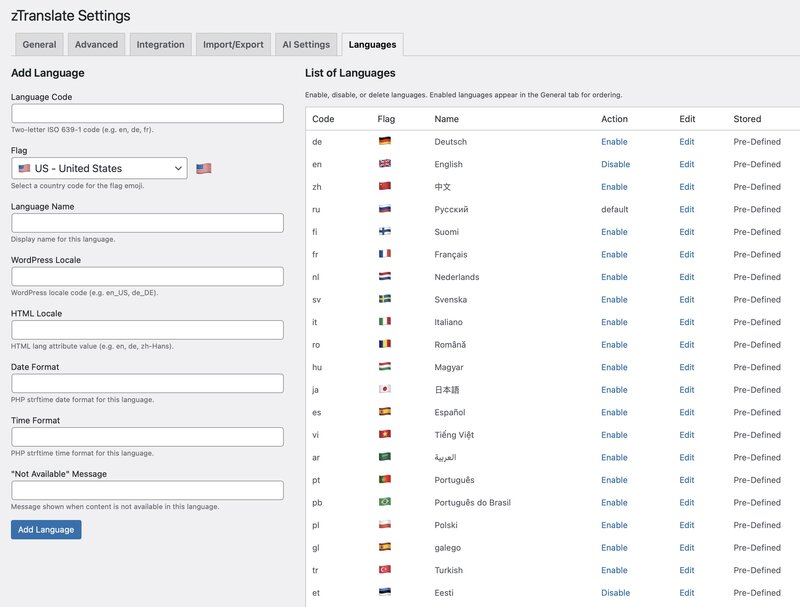 Welcome to zTranslate wordpress plugin!